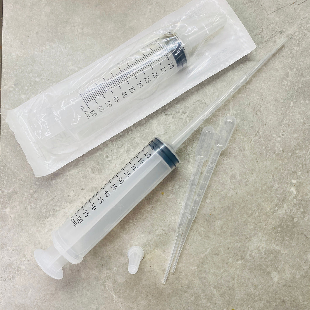 Sealed Sterilized - Lip Gloss Tube Filling Syringe / Pipettes Set - 60ML - Large - Lip Gloss Business